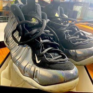 Multicolor/metallic black Foamposite one size 12 with box.